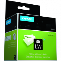 DYMO&reg; LabelWriter&reg; Standard Address Labels 1-1/8" x 3-1/2" White 260 Labels per Roll 2 rolls/box