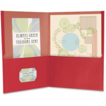 Oxford&reg; Earthwise&reg; Recycled Twin Pocket Portfolios Letter Red 10/pkg