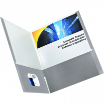 Earthwise&trade; by Oxford&trade; Recycled Twin Pocket Portfolio Grey 25/box