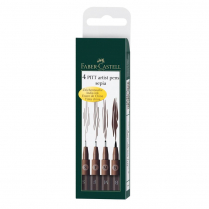 Faber-Castell Pitt Artist Pens Sepia India Ink 4/Set
