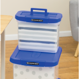 Bankers Box&reg; Heavy-Duty Portable File Box 14L Clear
