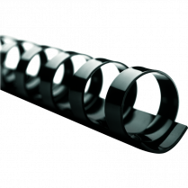 GBC&reg; CombBind&reg; 19-Ring Plastic Binding Spines 1/4" Black 100/box