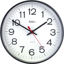 GBC&reg; Bates&reg; Wall Clock 12" Black Frame
