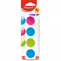 Maped&reg; Magnets Round 1-1/16" Assorted Colours 4/pkg