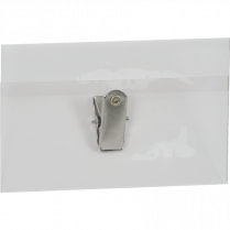 Merangue Fold-Over Name Badge Kits Clip Holder 2-1/4" x 3-1/2" Clear 100/pkg