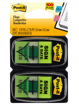 Post-it&reg; Printed Flags 1&rdquo; x 1-11/16&rdquo; 50 flags per dispenser 2/pkg
