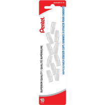 Pentel Hi-Polymer&reg; Eraser Caps Non-Abrasive Erasers 10/pack