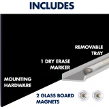 Quartet&reg; InvisaMount&trade; Magnetic Glass Dry Erase Board 42" x 74"