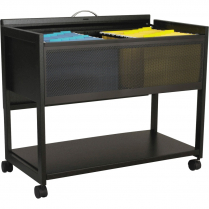 Safco&reg; Mobile Tub File w/Locking Top Black