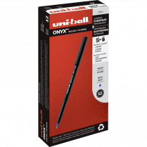 uni-ball&reg; Onyx&reg; Roller Pens 0.5mm Blue 12/box