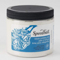 Speedball Water-Soluble Block Printing Ink 16oz Platinum White