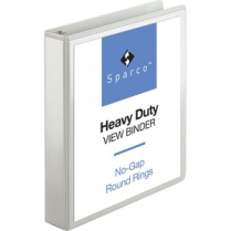 Business Source Round Ring View Binder 1-1/2" White
