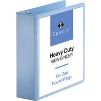 Business Source Round Ring View Binder 3" Light BLue