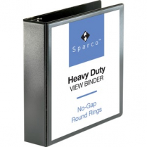 Business Source Round Ring View Binder 2" Black