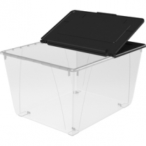 Storex Storage Tote 60L Clear / Black