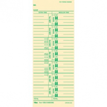TOPS Weekly Time Cards 3-1/2" x 9" 100/pkg