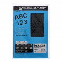 Headline Stick-on Helvetica Letters and Numbers 1/2" Black