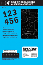 Headline Stick-on Gothic Numbers 4" Black
