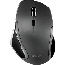 Verbatim&reg; Wireless Notebook 6-Button Deluxe Blue LED Mouse Graphite