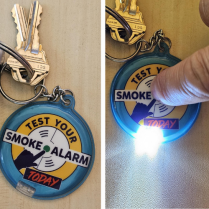 Test your smoke alarm keychain flashlight 50 / pk