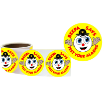 Beepa Test Your Alarms sticker 100/roll 2.5" round