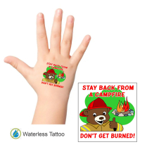Waterless Tattoo 2"x2" 100/pkg Stay Back Campfire