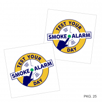 Test Your Alarm Stickers &ndash; English, 25 Pack (Older Design)