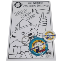 Colouring sheets, keychain flash light, phone pop