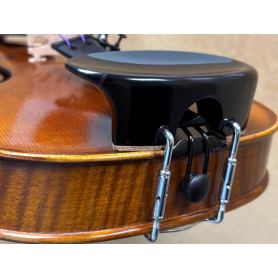 Premium Flesch Ebony Violin Chinrest, 30mm Extra High