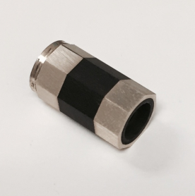 Violin button only, 3 part, Silver