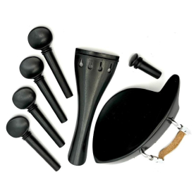 Ebony Violin Accessory Set, 4/4 Size