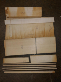 Special Violin Tonewood Kit with 1-Pc Back, Lightly Flamed