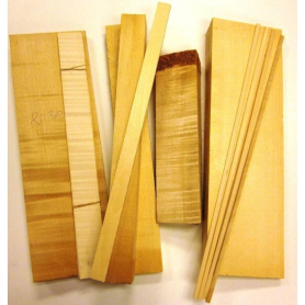 Violin Tonewood Kit, with 2 pc Back, Lightly Flamed