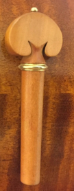 Violin Peg, Heart Shaped, Gold Collar, Boxwood