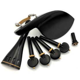 Guardelli Violin Acces. Set, Ebony w/ White Wood Trim, Heart