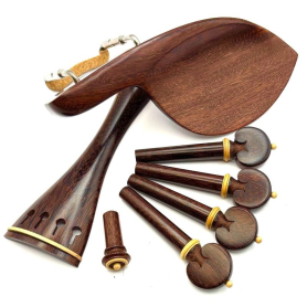 Guardelli Violin Acces. Set, Tintil w/White Trim, Heart Pegs