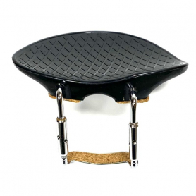 VIOLA Chinrest, Bakelite, Black, Ribbed