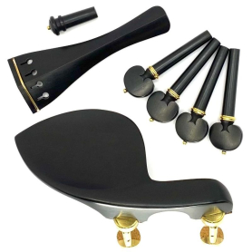 VIOLA Accessory Set, Ebony Heart with Gold Trim