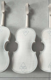 5 String White Violin, Maggini with Fancy Inlay, Well Flamed