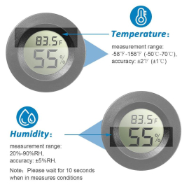 Digital Hygrometer/Thermometer for most cases, LCD