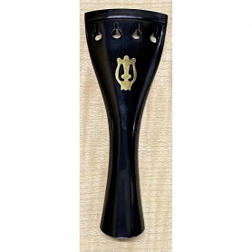 Violin Tailpiece, Ebony  with Lyre Gold Plated, Indian