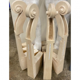 Double Bass Neck with Pre-Carved Scroll, Plain