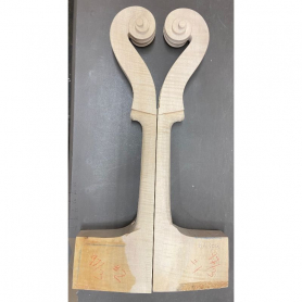 Bass Neck with Pre-Carved Scroll, Well Flamed