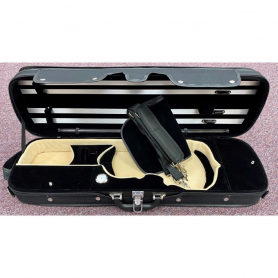 Violin Case, Oblong, Deluxe Black & Tan Interior