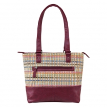 Woven Tote - Burgundy
