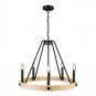PERRIS 5 LT. RATTAN CHANDELIER