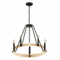 PERRIS 5 LT. RATTAN CHANDELIER