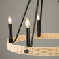 PERRIS 5 LT. RATTAN CHANDELIER