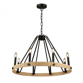 PERRIS 8 LT. CHANDELIER RATTAN