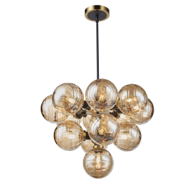 GEM 13-LIGHT CHANDELIER (AMBER GLASS)
